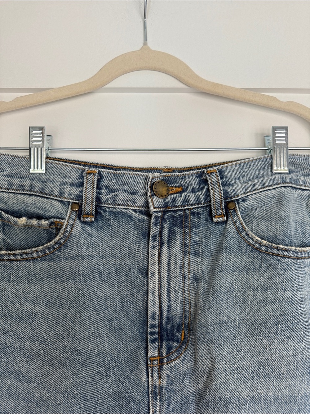 THE GREAT. Light Blue Straight Denim Skirt - Picture 2 of 6